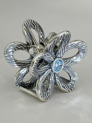 Ромашка (заколка-крабик из серебра)