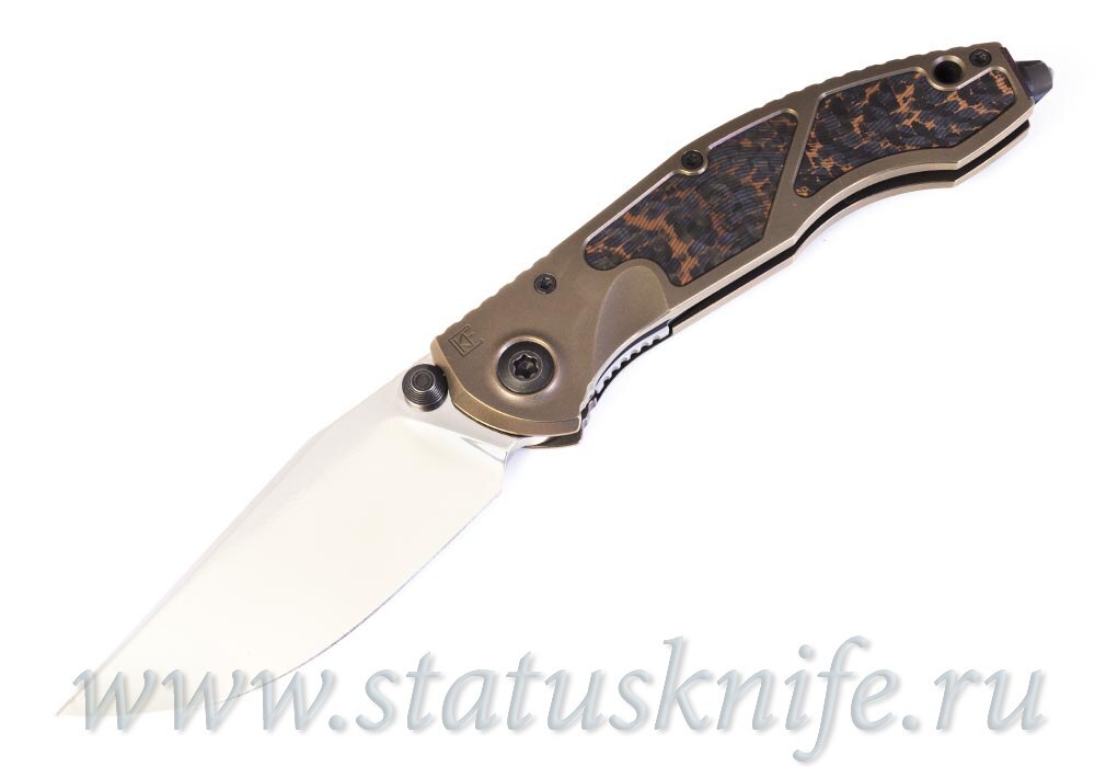 Нож CKF Sokosha One-Off (полированный дамаск, оранжевый карбон)