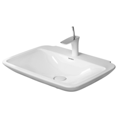 Duravit PuraVida 2701700000 Раковина без перелива, с 1 отв. под смес., с глубокой чашей, включая выпуск с керамической крышкой, 700x500мм, цвет: Белый фото