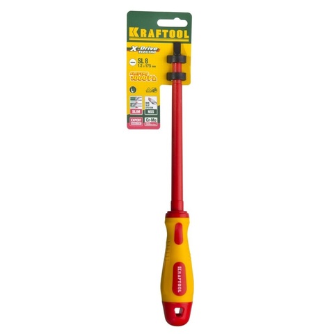 KRAFTOOL SL8 х 175 мм, высоковольтная отвертка (250083-8.0-175)