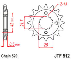 Звезда передняя Kawasaki KLE ER-5 JTF 512.17 RB