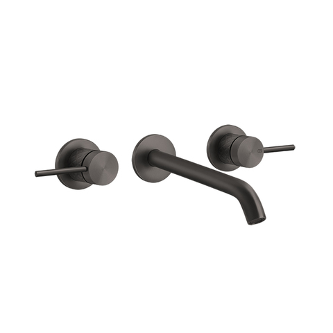 Gessi 316 54194#707 Встраиваемый смеситель для раковины с изливом 200-180мм (внешняя часть), цвет: brushed black metal pvd