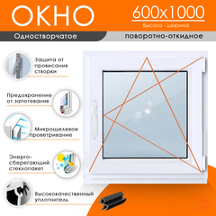 Пластиковое окно 600 х 1000 ТермА Эко