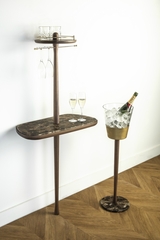 Барная консоль BAR (мрамор/латунь/орех)