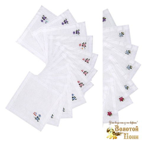 Платок носовой женский вышивка (29х29) 191203-PL1080