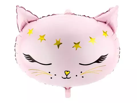 Шар ПД Фигура, Голова, Кошка, Розовый, 19