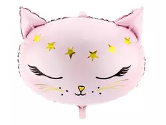 Шар ПД Фигура, Голова, Кошка, Розовый, 19