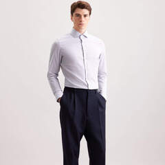 Сорочка мужская Seidensticker Slim Fit 01.845342-16 в синюю микроклеточку
