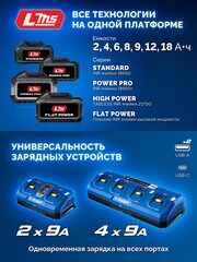 ЗУБР 20 В, адаптер для АКБ 20V Max под инструмент LMS, Профессионал (T7-LMS)