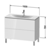 Duravit L-Cube LC659802222 Тумба напольная под раковину, 2 ящика, 704x1020x481мм, цвет White High Gloss