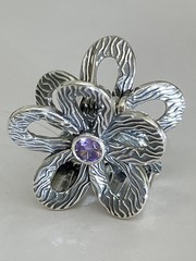 Ромашка (заколка-крабик из серебра)