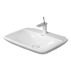 Duravit PuraVida 2701700030 Раковина без перелива, с 3 отв. под смес., с глубокой чашей, включая выпуск с керамической крышкой, 700x500мм, цвет: Белый фото