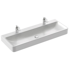 Jacob Delafon Vox EVA122-00 Раковина накладная 120 х 45 см с переливным отверстием и 2 отверстиями для смесителя фото