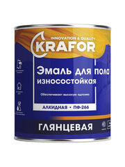 ЭМАЛЬ ПФ-266 ЖЕЛТО-КОРИЧНЕВАЯ  1,9 КГ (6) "KRAFOR"---