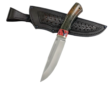 Нож Путник, Bohler S390, литье мельхиор, ценные породы дерева