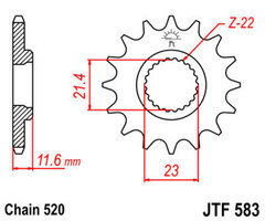 Звезда Yamaha TT250 R RAID 4PXA ,4PX 93-04 JT JTF583.14 зуб