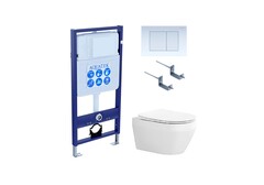 Aquatek Лея SET AQUATEK ЛЕЯ-009 4В1 Инсталляция с унитазом и клавишей, цвет: белый фото