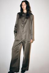 ZARA АТЛАСНАЯ КУРТКА — ZW COLLECTION, СЕРЫЙ
