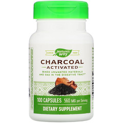 Nature's Way, Charcoal, Activated, 560 mg, 100 Capsules