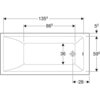 Geberit Renova Plan 554.301.01.1 Ванна прямоугольная, 150x70см