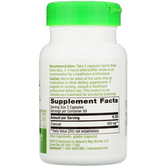 Nature's Way, Charcoal, Activated, 560 mg, 100 Capsules
