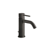 Gessi 316 54201#707 Смеситель для раковины на 1 отверстие с донным клапаном, излив 123мм, цвет: brushed black metal pvd