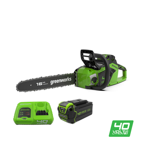 Аккумуляторная цепная пила Greenworks GD40CS18K4, 40v, 40 см, АКБ 4 А·ч и ,быстрымv ЗУ