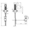 Gessi 316 54201#707 Смеситель для раковины на 1 отверстие с донным клапаном, излив 123мм, цвет: brushed black metal pvd