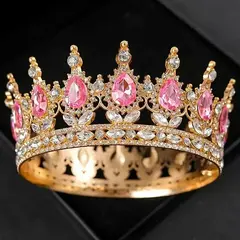 Корона для торта золото-розовый 12х6 см