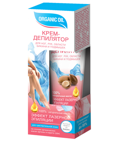 ФИТО Крем-депилятор ORGANIC OIL д/ног, рук, бикини, подмышек д/чувствительной кожи 100мл