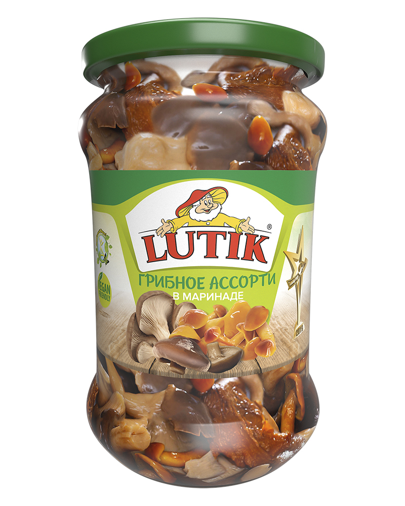 Грибное ассорти Lutik в маринаде, 314 мл.