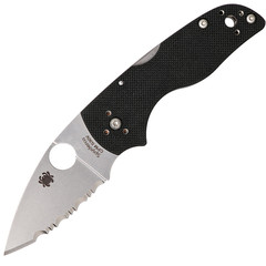 Фото Нож складной Lil' Native MID - Spyderco 230MBGS, сталь Crucible CPM® S30V™ Satin Serrated, рукоять стеклотекстолит G10, чёрный