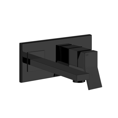 Gessi Rettangolo K 53088#299 Встраиваемый однорычажный смеситель для раковины, излив 201мм(внешние части), цвет: черный