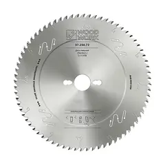 Пильный диск для поперечного реза дерева и фанеры 250x30x3,2/2,2 Z=72 10°ATB+10°SHEAR A Woodwork 37.250.72