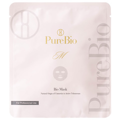 PureBio Антивозрастная биомаска на основе биоцеллюлозы для лица Пьюэ Био-Bio Mask, 30 мл х 4 шт.