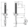 Gessi 316 54203#707 Смеситель для раковины на 1 отверстие, высокий h=305мм, с донным клапаном, излив 156мм, цвет: brushed black metal pvd