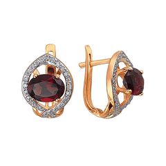 Серьги из серебра с гранатом