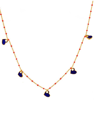 Чокер Лавуа, серебро 925, позолота 18k, фиолетовая эмаль