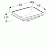 Geberit VariForm 500.766.01.2 Раковина с установкой под столешницу прямоугольной формы, 50х40 см, без отв. под смеситель, без отв. перелива