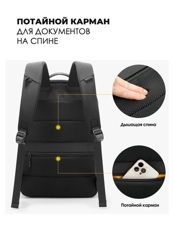 Картинка рюкзак городской Bange BG-7839 Black - 9