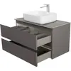 BelBagno KRAFT-1200-2C-SO-GSO База под раковину подвесная с фрезерованными ручк. по всей длине фасада с двумя выкатн. ящ., Темно-Серый Мат.,1200x455x500
