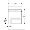 Geberit Citterio 500.568.JJ.1 Тумба для раковины 133.4x55.4x50.4см, черный / глянцевое стекло, темный дуб / меламин, структура дерева