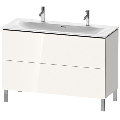 Duravit L-Cube LC659902222 Тумба напольная под раковину, 2 ящика, 704x1220x481мм, цвет White High Gloss