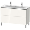 Duravit L-Cube LC659902222 Тумба напольная под раковину, 2 ящика, 704x1220x481мм, цвет White High Gloss