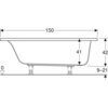 Geberit Renova Plan 554.301.01.1 Ванна прямоугольная, 150x70см