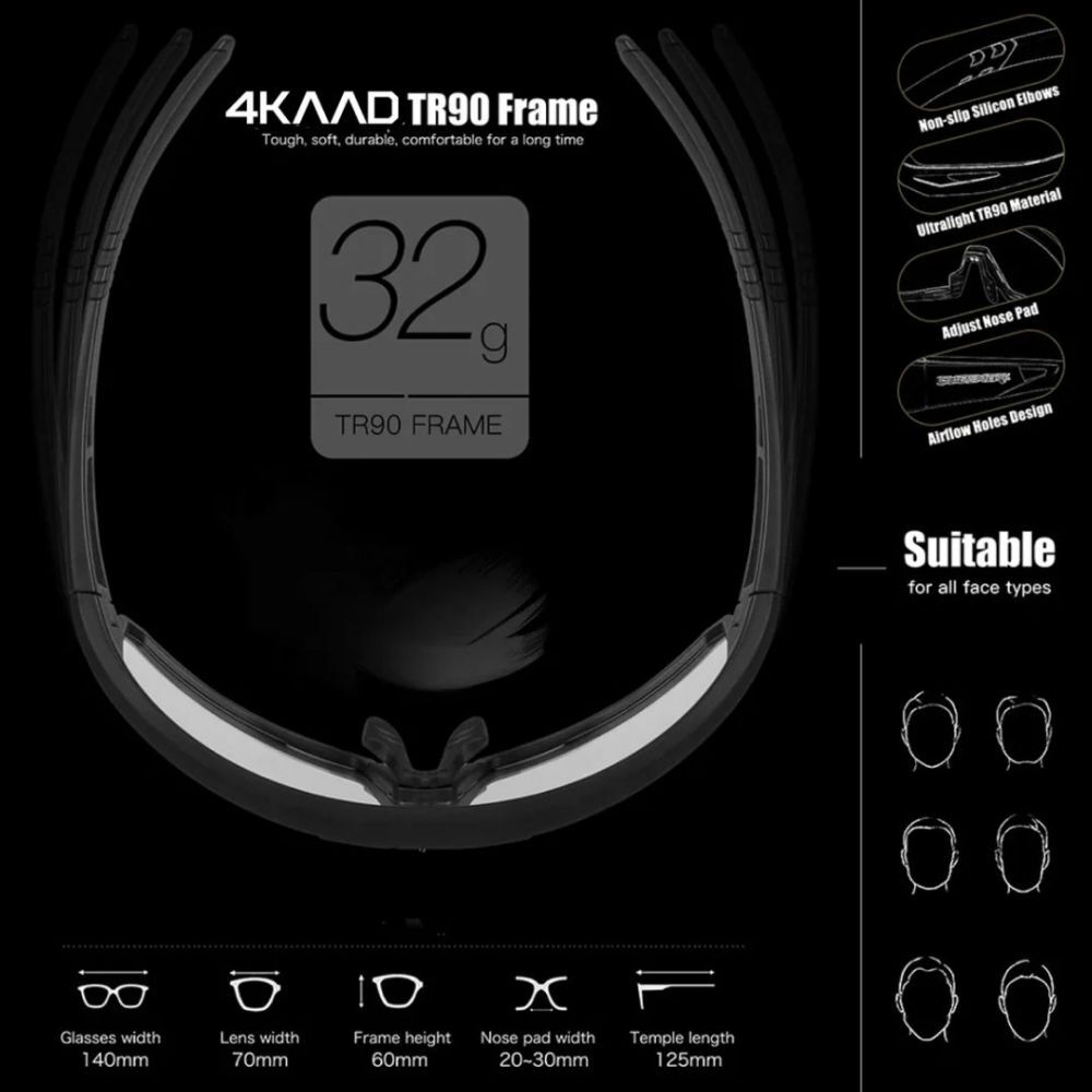 Спортивные гоночные очки 4KAAD Mirador black - 9
