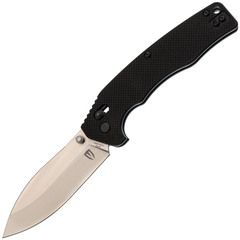 Фото Складной нож Obertech ns-01 thumb stud satin, сталь VG-10, рукоять G10, черный