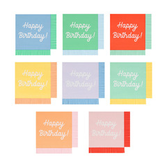 Салфетки маленькие цветные "С Днем Рождения" [Happy Birthday] 16 шт. (12,7 x 12,7 см)