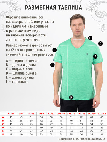 Футболка мятного цвета с V-вырезом