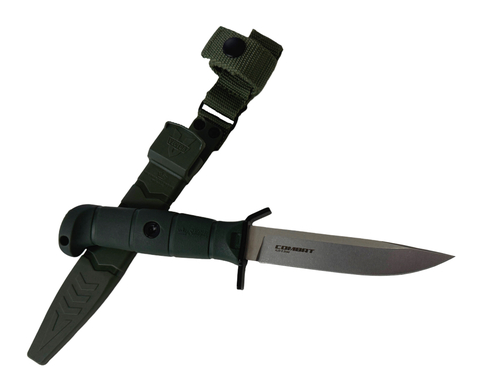 Нож тактический Combat, сталь AUS-8 StoneWash, Olive, Kizlyar Supreme, 4610094297253